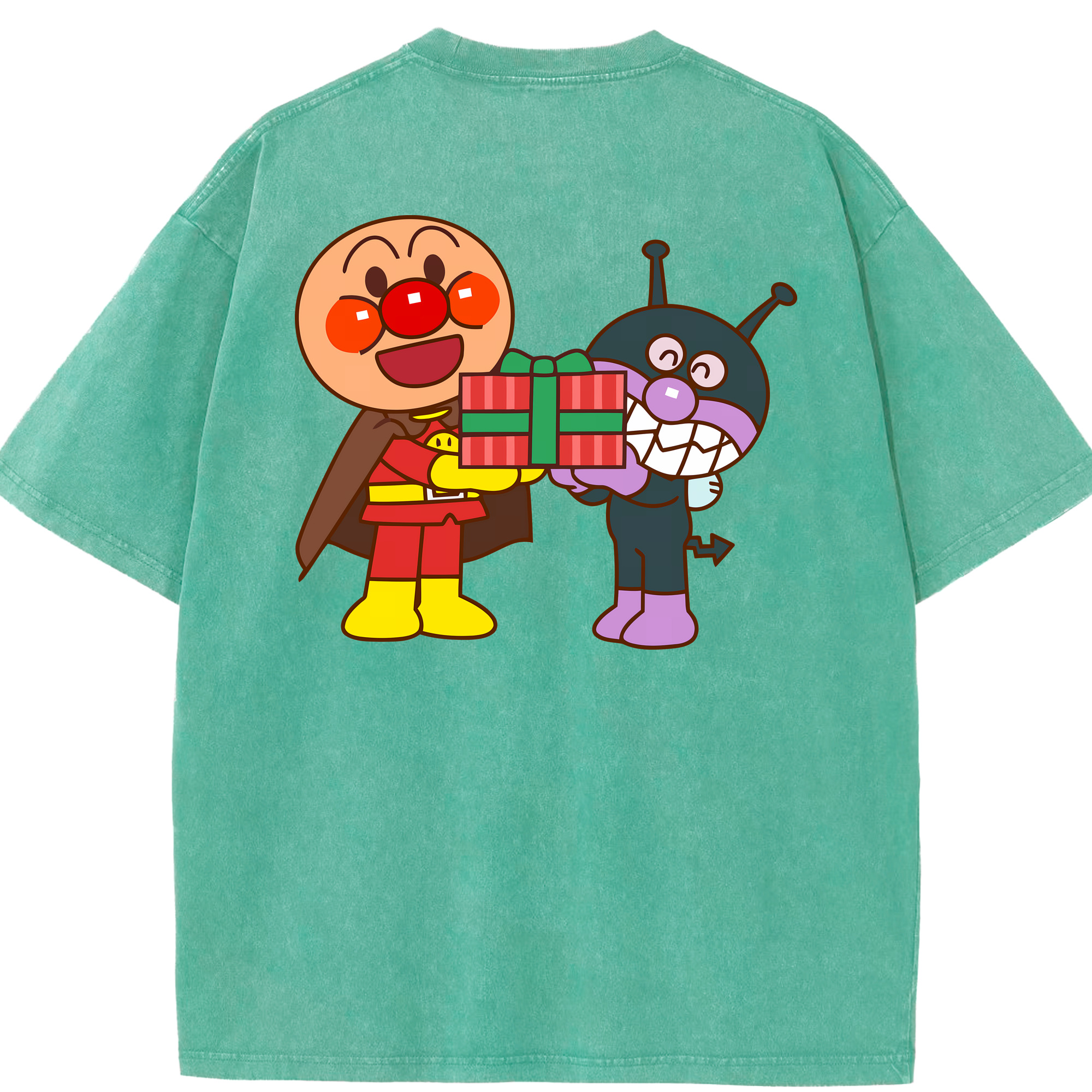 （画像用） アンパンマン Anpanman 綿100% ヴィンテージ風 半袖Tシャツ（背面プリント）
